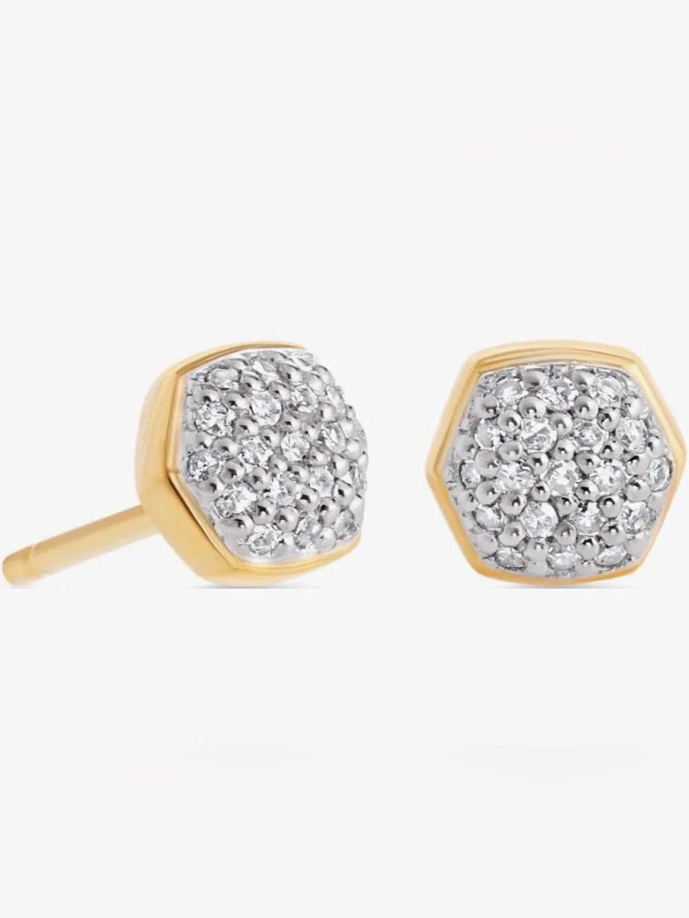 Kendra Scott 18K Gold Vermeil over 925 Sterling Silver Davie Pave Diamond Studs